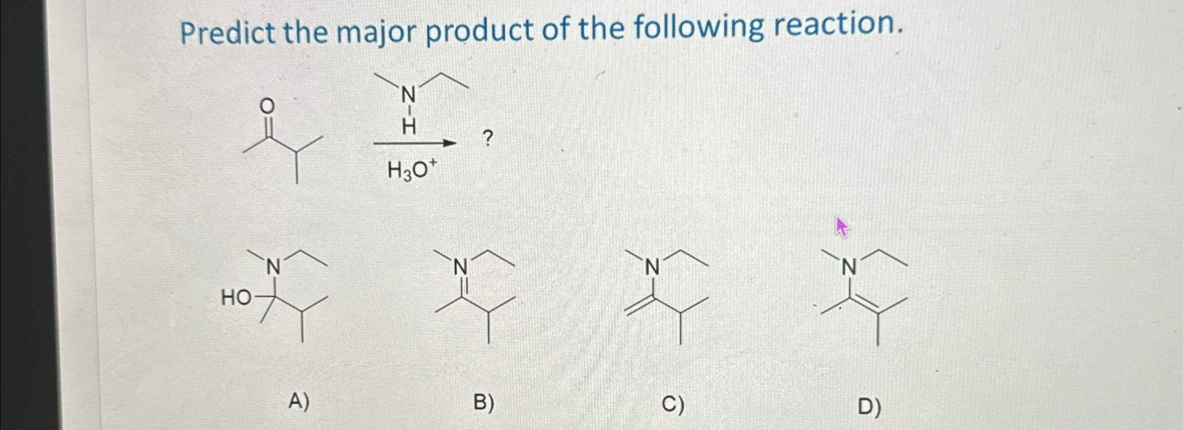 Solved Predict the major product of the following | Chegg.com