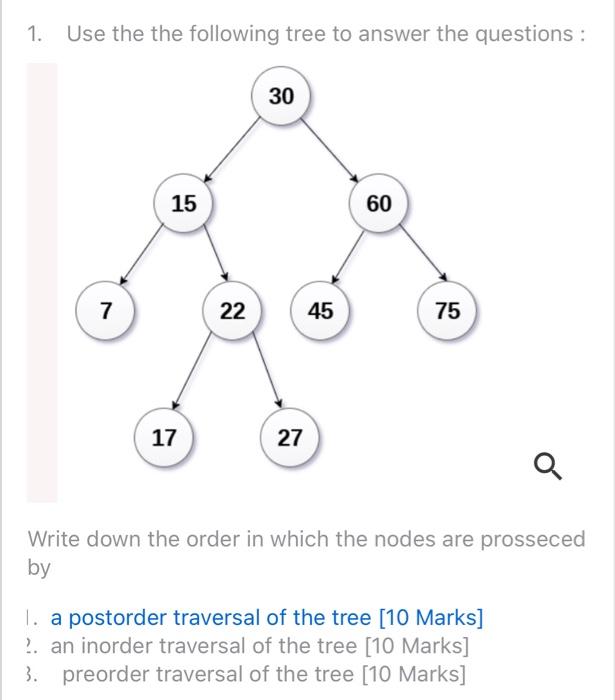 Solved 1. Use the the following tree to answer the questions | Chegg.com