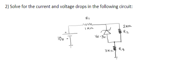 Solved Solve for the current and voltage drops in the | Chegg.com