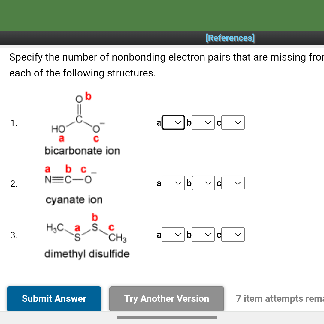 Solved Specify the number of nonbonding electron pairs that | Chegg.com
