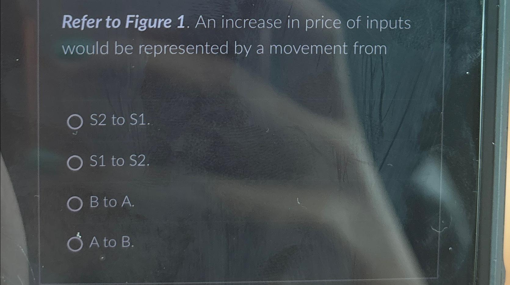 Solved Refer to Figure 1. ﻿An increase in price of inputs