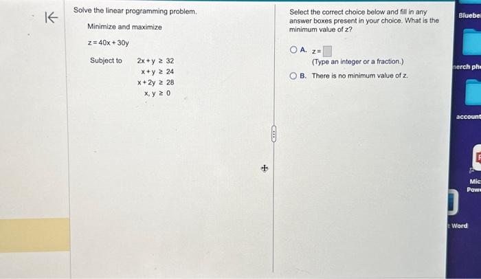 Solved Solve The Linear Programming Problem. Select The | Chegg.com