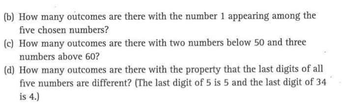 Solved Exercise C.6. In a lottery 5 different numbers are | Chegg.com