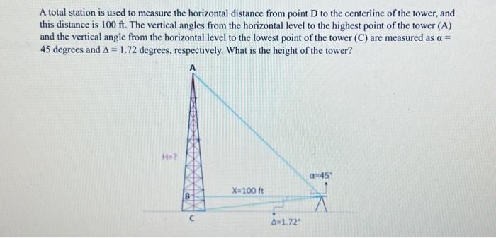 A total station is used to measure the horizontal | Chegg.com