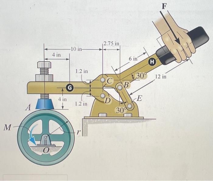 Solved A toggle clamp is used to apply a friction pad to a