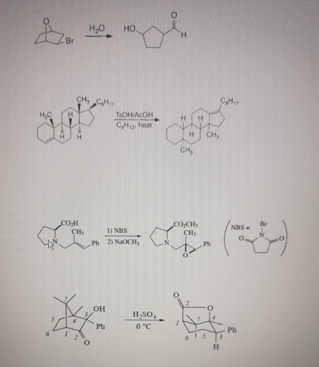Naoch Solved 2) NaOCH3 1) NBS 0∘CH2SO4 | Chegg.com