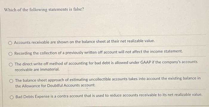 Solved Mark each of the following statements as either true | Chegg.com