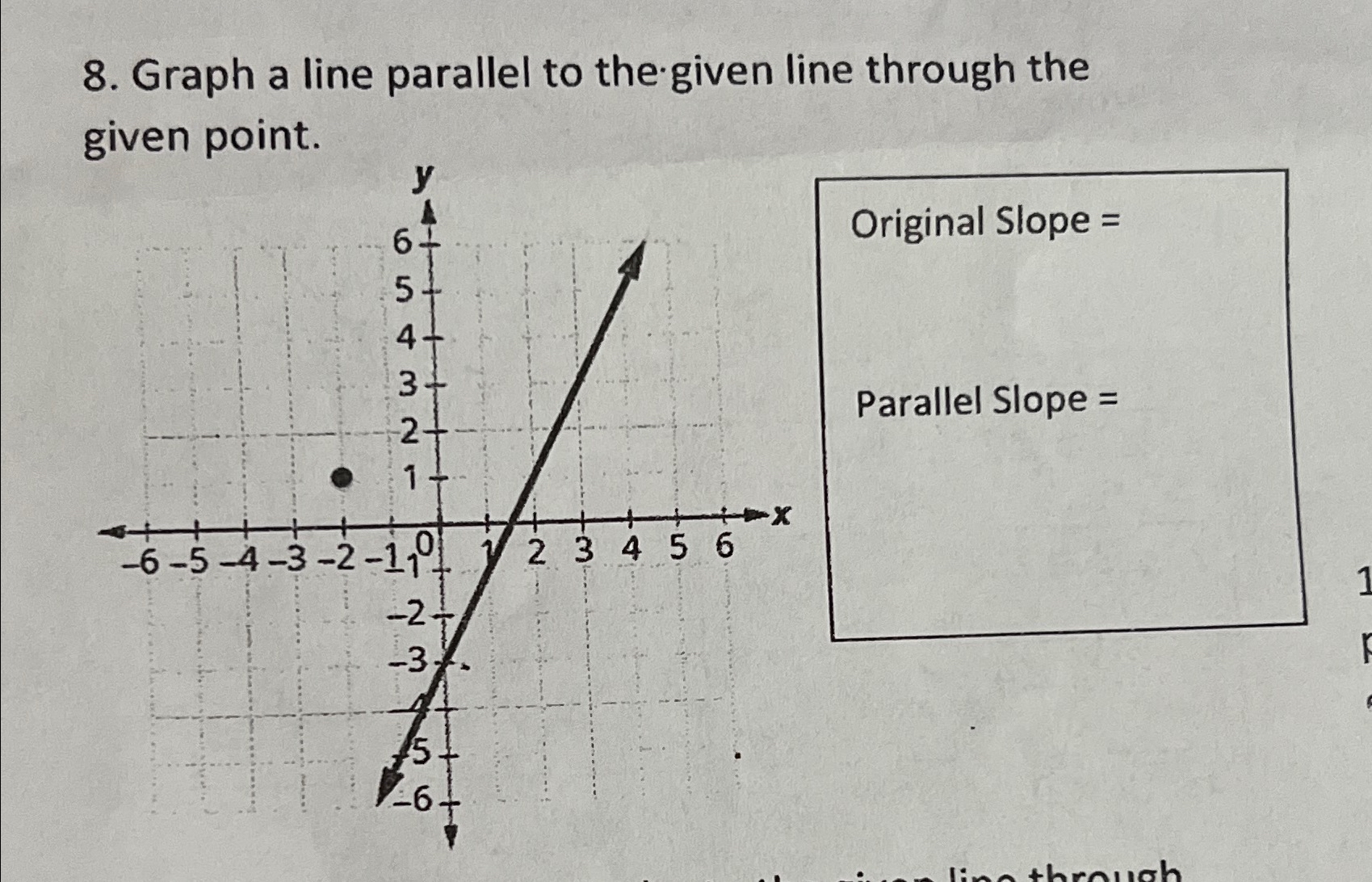 Solved Graph a line parallel to the given line through the | Chegg.com