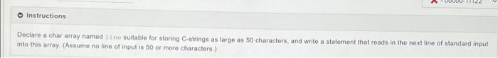 Solved Instructions Declare a char array named line suitable | Chegg.com