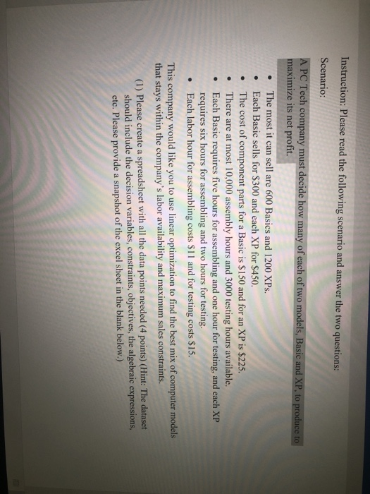 Solved Instruction: Please read the following scenario and | Chegg.com