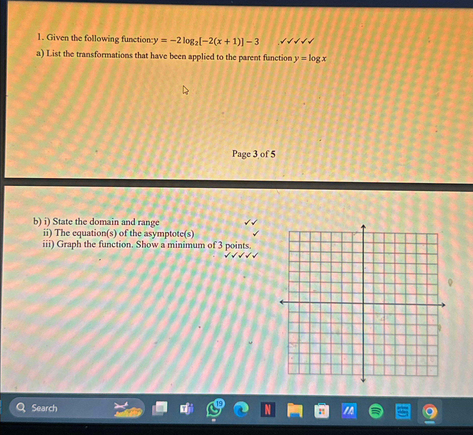 Solved Given the following function: | Chegg.com