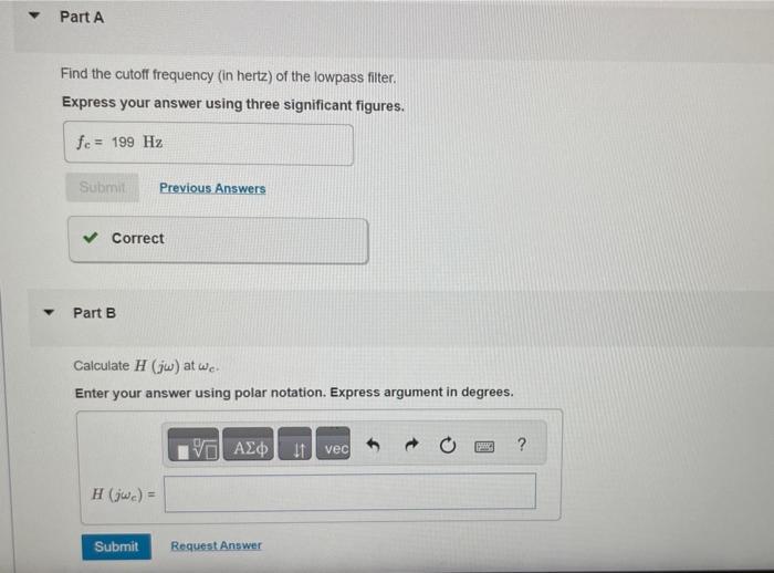 Solved Consider The RC Filter Shown In (Figure 1). Figure 1 | Chegg.com