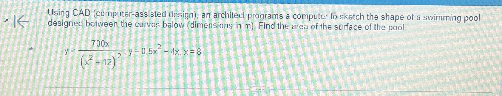 Solved Using CAD (computer-assisted design), ﻿an architect | Chegg.com