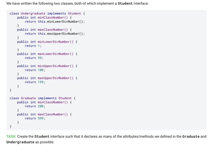 Solved We have written the following two classes, both of | Chegg.com