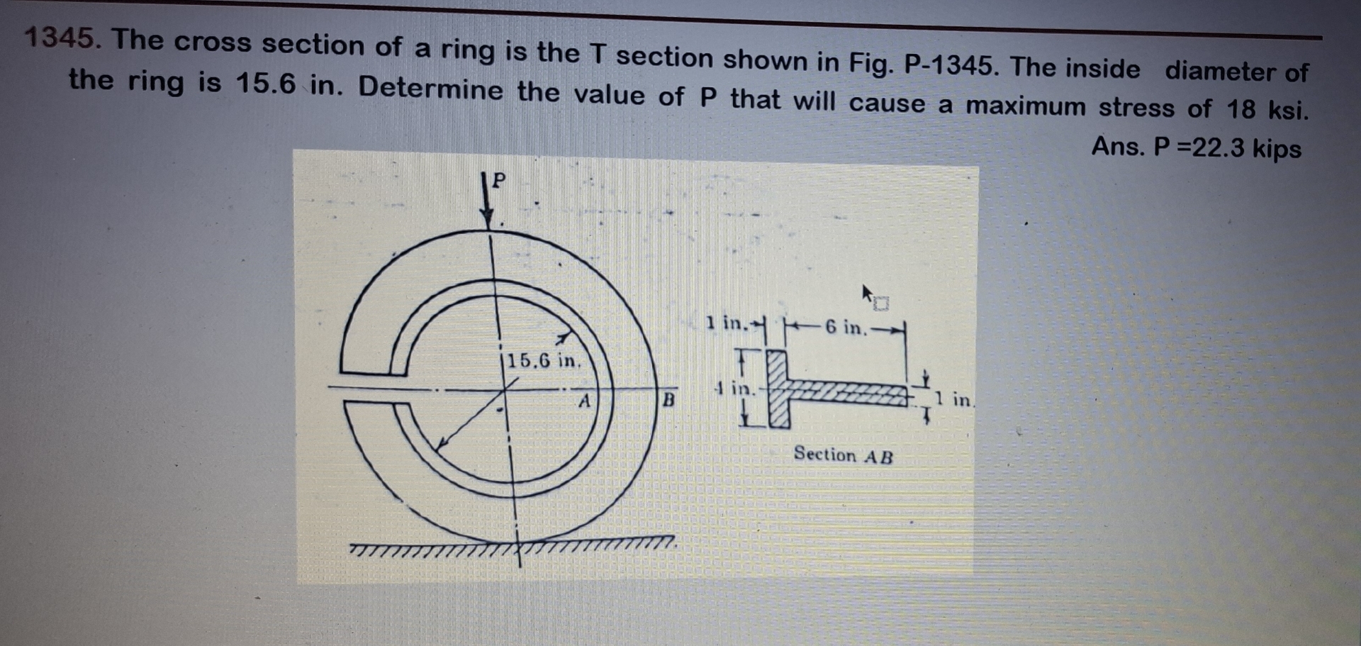 Solved The cross section of a ring is the T ﻿section shown | Chegg.com