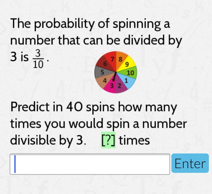 Solved The probability of spinning a number that can be | Chegg.com