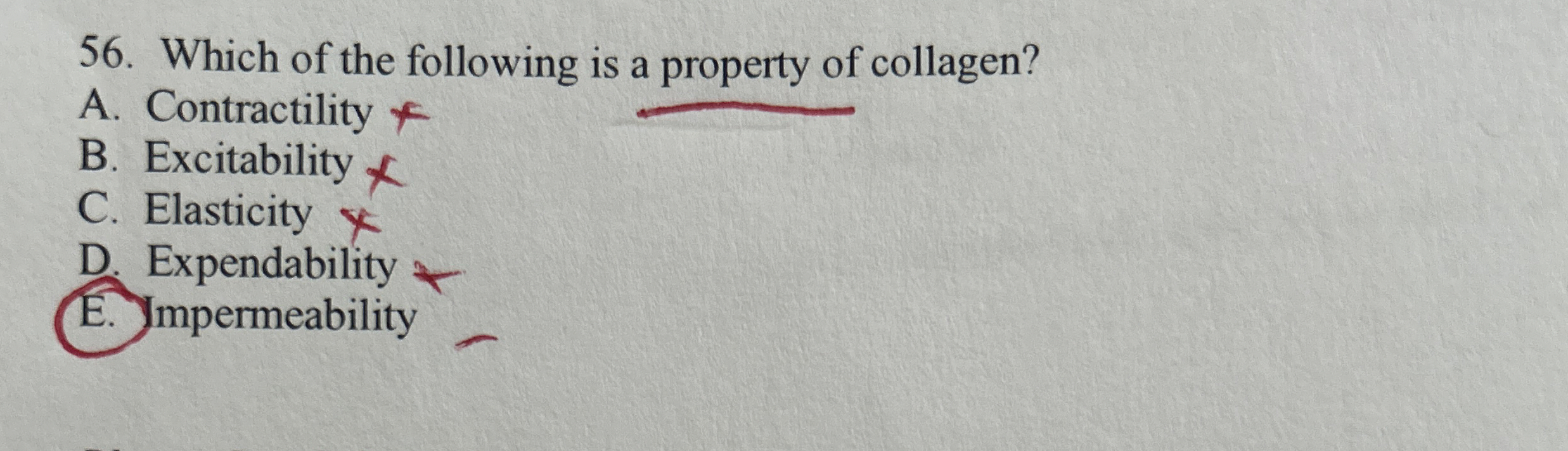 Solved Which of the following is a property of collagen?A. | Chegg.com