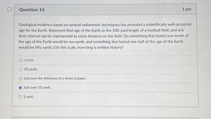 Solved Geological evidence based on several radiometric | Chegg.com