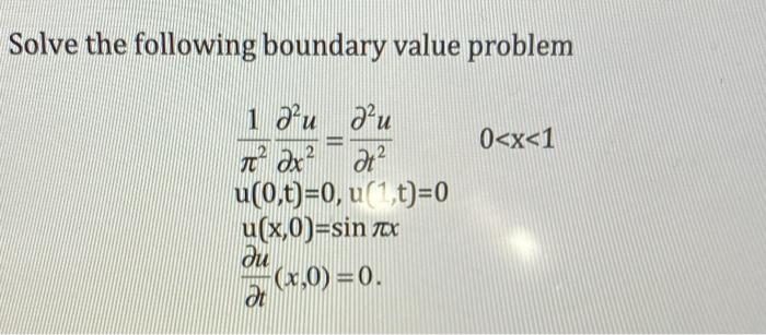 Solved Solve The Following Boundary Value Problem | Chegg.com