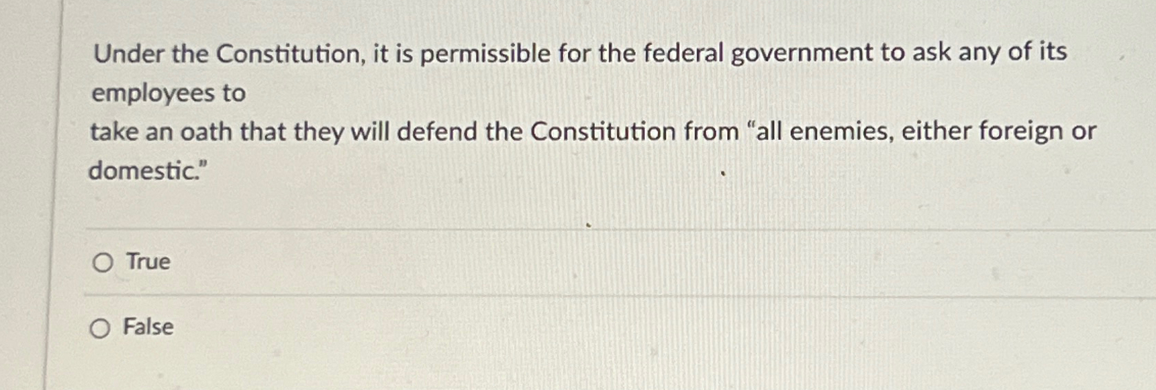 Solved Under the Constitution, it is permissible for the | Chegg.com