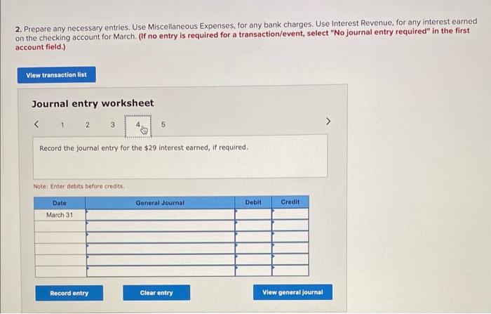 Solved Santana Rey Receives The March Bank Statement For | Chegg.com