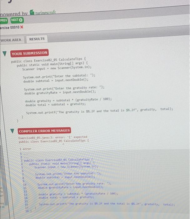 Solved public class Exercisegz 05 CalculateTips \& public | Chegg.com