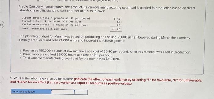 Solved what is the labor rate variance and is it favorable | Chegg.com