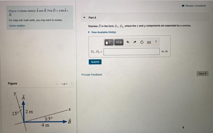 Solved A Review Constanta (Figure 1) Shows Vectors A And B | Chegg.com