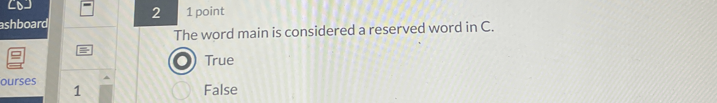 Solved 21 ﻿pointThe word main is considered a reserved word | Chegg.com