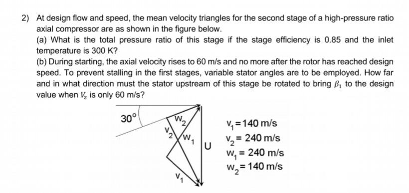 Solved 2) At design flow and speed, the mean velocity | Chegg.com