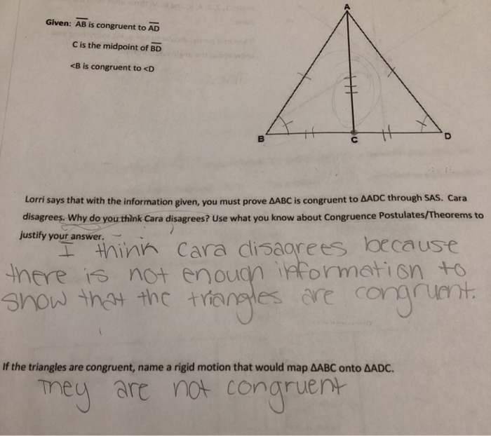 Solved Given Ab Is Congruent To Ad C Is The Midpoint Of Chegg Com Solved Given Ab Is Congruent To Ad C Is The Midpoint Of Chegg Com