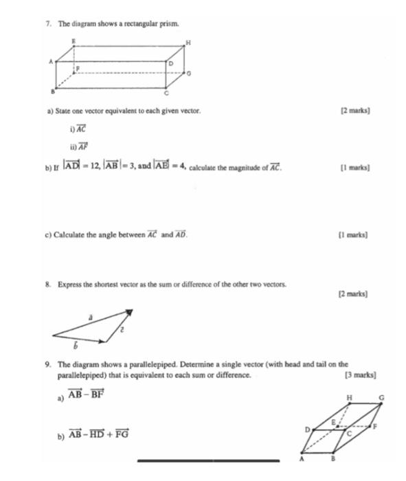 Solved 7. The Diagram Shows A Rectangular Prism. [2 Marks] 