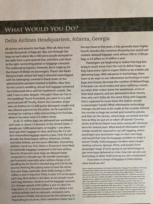 Solved WHAT WOULD YOU DO? Delta Airlines Headquarters, | Chegg.com