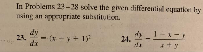Solved In Problems 23-28 solve the given differential | Chegg.com