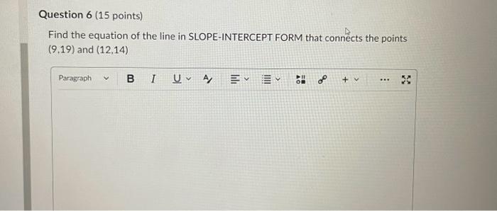Solved Find the equation of the line in SLOPE-INTERCEPT FORM | Chegg.com