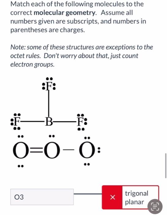 Solved Match each of the following molecules to the correct | Chegg.com