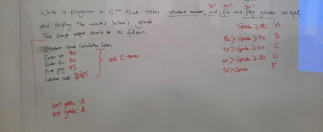 Solved Write a program in a c++ that takes student number, | Chegg.com