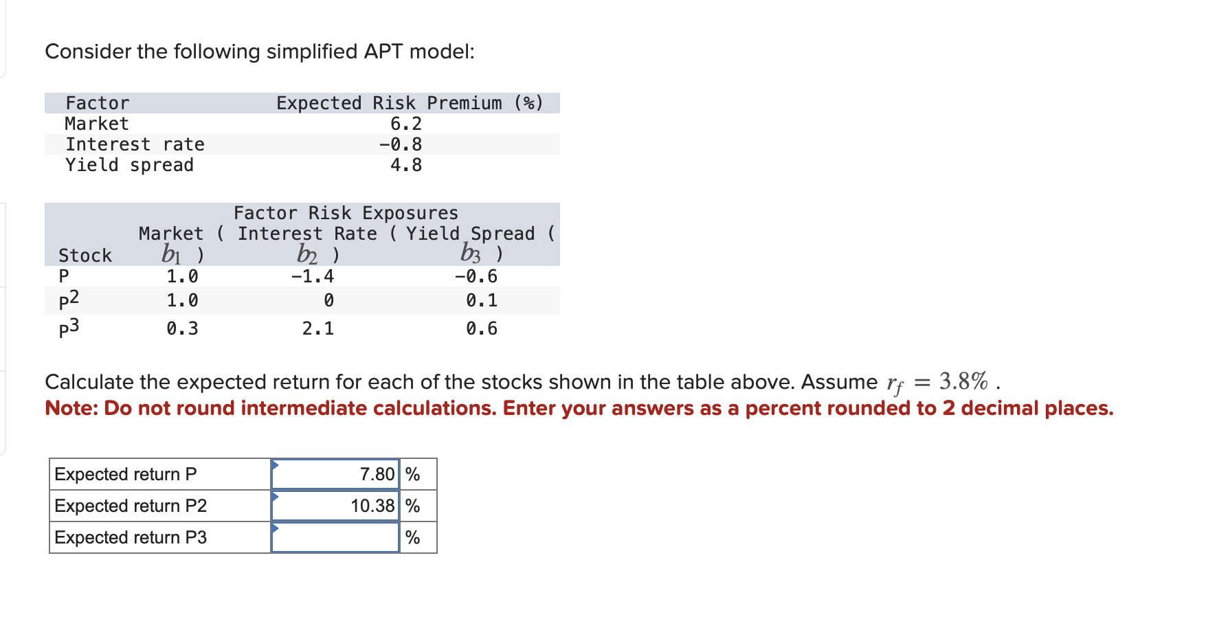 Solved Consider The Following Simplified APT Model:Calculate | Chegg.com