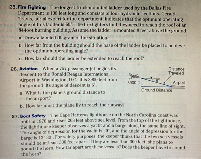 Solved 25. Fire Fighting The longest truck-mounted ladder | Chegg.com
