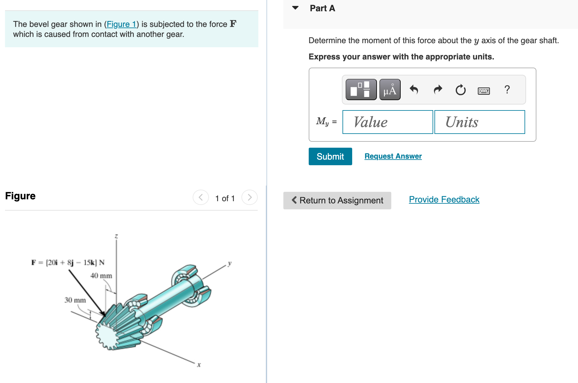 Solved Part AThe bevel gear shown in (Figure 1) ο»Ώis | Chegg.com