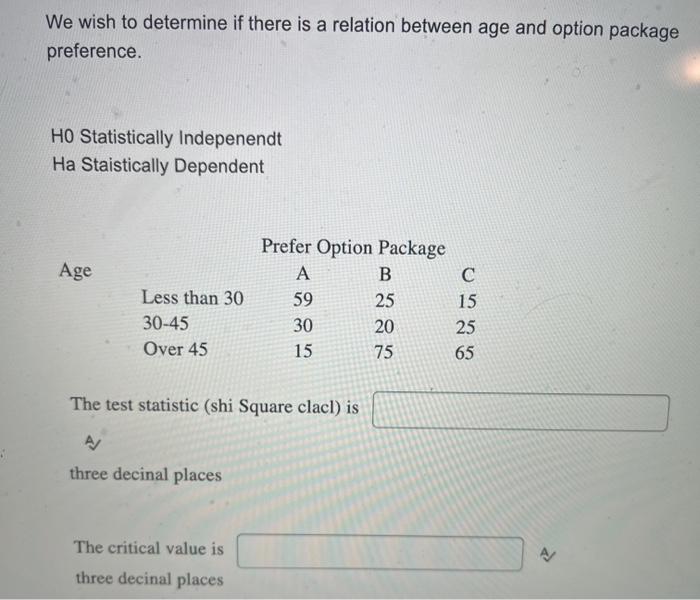 Solved We wish to determine if there is a relation between | Chegg.com