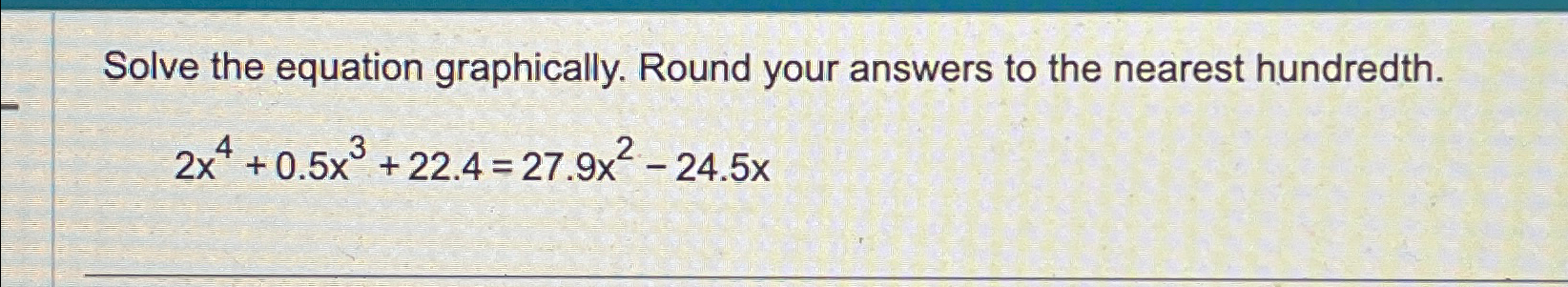 Solved Solve the equation graphically. Round your answers to | Chegg.com