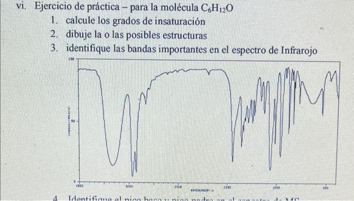 vi. Ejercicio de práctica - para la molécula C6H120 1. calcule los grados de insaturación 2. dibuje la o las posibles estruct