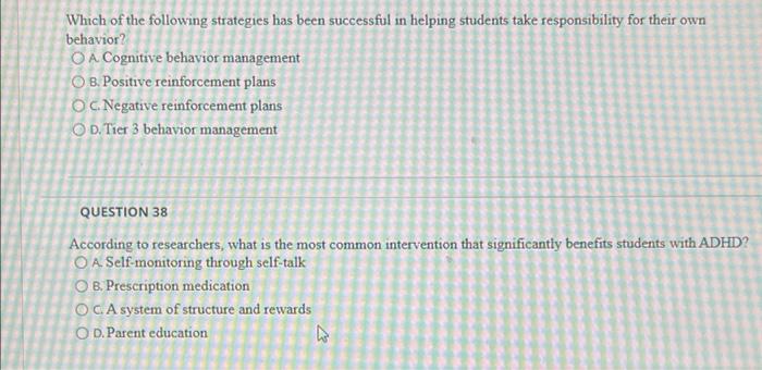 Solved A functional behavior assessment examines a student's | Chegg.com