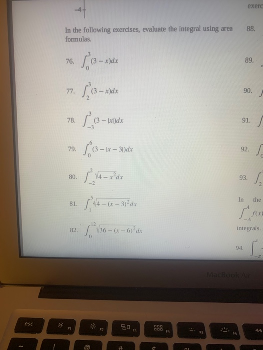 Solved exerc 88. In the following exercises, evaluate the | Chegg.com