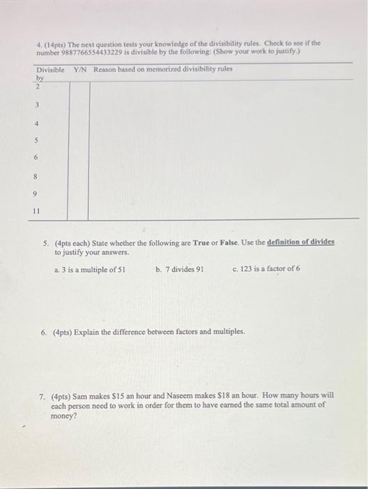 Solved 4. (14pts) The next question tests your knowledge of | Chegg.com