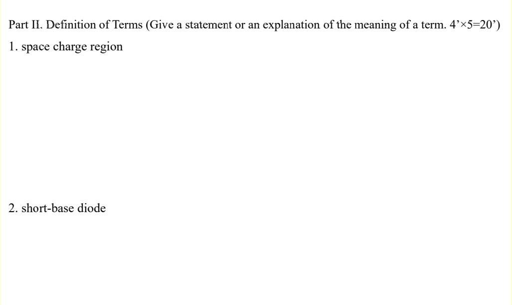 Solved part 2 1,2 Definition of Terms (Give a statement or