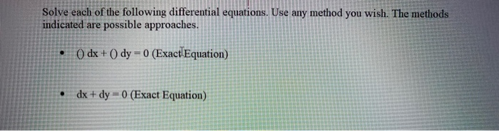 Solved Solve each of the following differential equations. | Chegg.com