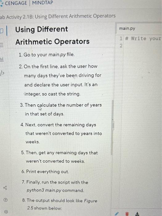 Solved B Activity 2.1B: Using Different Arithmetic Operators | Chegg.com