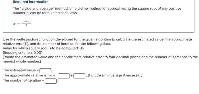 Solved Required information The 